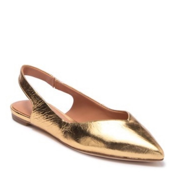 Sigerson Morrison Shoes - Sigerson Morrison Gold Slingback Flat 37.5